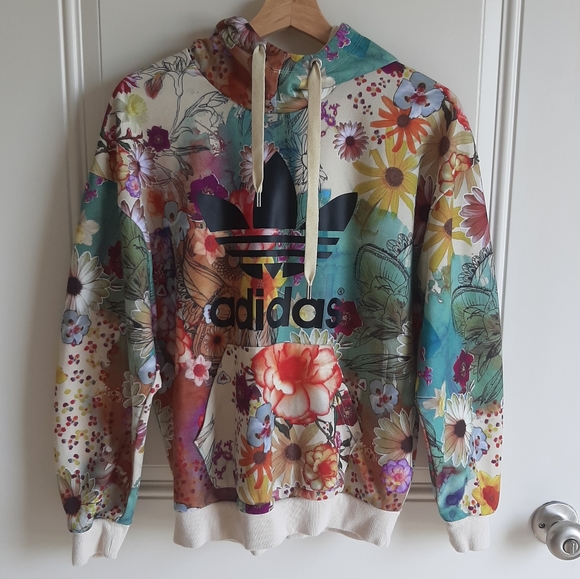 adidas Tops - Adidas Farm Confete Trefoil Hoodie Size Small